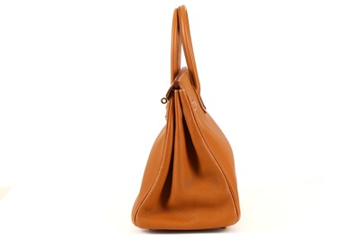 Lot 328 - Hermès Camel Fjord Birkin 35, c. 2003, gold...