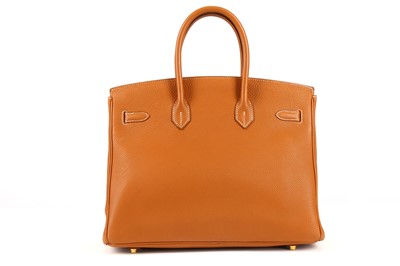 Lot 328 - Hermès Camel Fjord Birkin 35, c. 2003, gold...
