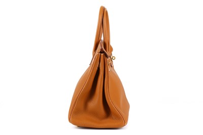Lot 328 - Hermès Camel Fjord Birkin 35, c. 2003, gold...