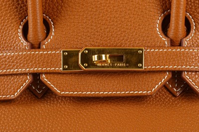 Lot 328 - Hermès Camel Fjord Birkin 35, c. 2003, gold...