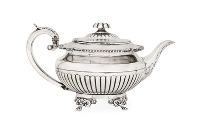 Lot 430 - A rare George IV sterling silver teapot,...