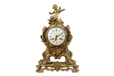 Lot 722 - A 19th Century French gilt mantle clock,...