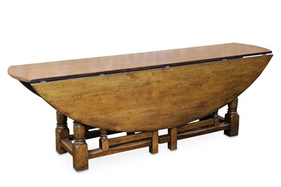 Lot 800 - A reproduction 18th Century style oak oval...