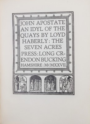 Lot 229 - Haberly (Loyd) John Apostate: An Idyl of the...