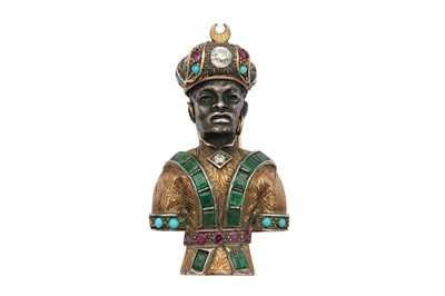 Lot 200 - A gem-set blackamoor brooch, mid 20th century...