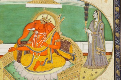 Lot 388 - LORD GANESHA WITH CONSORTS RIDDHI AND SIDDHI ...