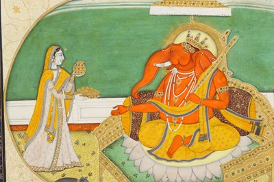 Lot 388 - LORD GANESHA WITH CONSORTS RIDDHI AND SIDDHI ...