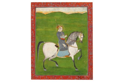 Lot 390 - AN EQUESTRIAN PORTRAIT OF A RULER Mewar,...