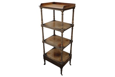 Lot 452 - A Victorian mahogany four tier whatnot, with a...
