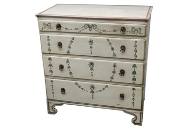 Lot 453 - A 19th Century Italian painted chest of four...