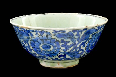 Lot 221 - *A BLUE AND WHITE POTTERY BOWL   PROPERTY FROM...