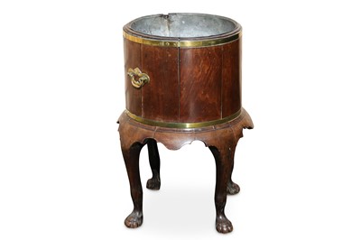 Lot 820 - A George III mahogany and brass mounted drum...