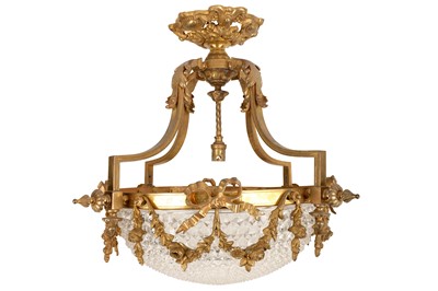 Lot 750 - A French gilt metal chandelier or ceiling...