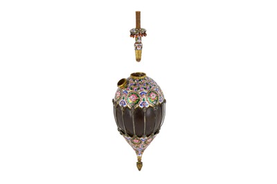 Lot 259 - *A QAJAR POLYCHROME-ENAMELLED QALYAN STEM WITH...