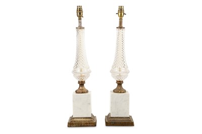 Lot 719 - A pair of Empire style glass and gilt metal...