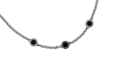 Lot 72 - A onyx necklace, by Bulgari The belcher-link...