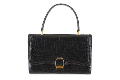 Lot 86 - Hermès Black Crocodile Stirrup Bag, 1960s,...