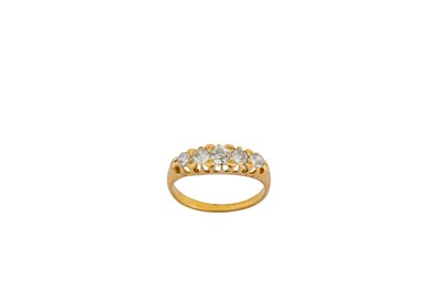 Lot 16 - A diamond five-stone ring Set with a graduated...