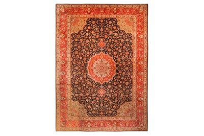 Lot 161 - A VERY FINE PART SILK TABRIZ CARPET,...