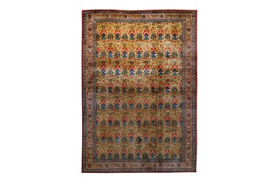 Lot 154 - A FINE ANTIQUE SILK TEHERAN RUG, NORTH PERSIA...