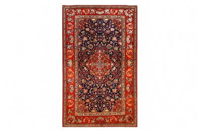 Lot 126 - A VERY FINE PART SILK KASHAN DABIR RUG,...