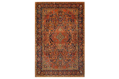 Lot 140 - A FINE ANTIQUE MOCHTASHEM KASHAN RUG, CENTRAL...