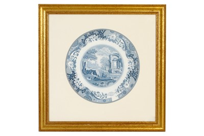 Lot 207 - A blue and white tissue paper transfer print...