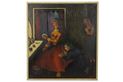 Lot 823 - Francyn ?? 20th Century Lady seated at a...