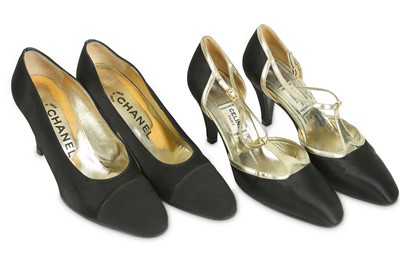 Lot 169 - Vintage Chanel and Celine Heels, the Chanel...