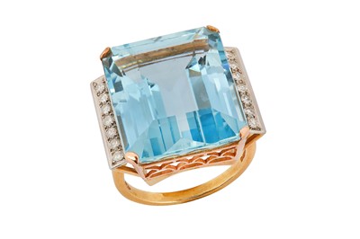 Lot 103 - An aquamarine and diamond ring, 1989 The...