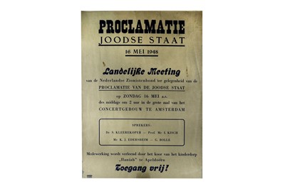 Lot 196 - Proclematie Joodse Staat.- [Declaration of the...