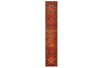 Lot 129 - AN ANTIQUE HERIZ RUNNER, NORTH-WEST PERSIA...