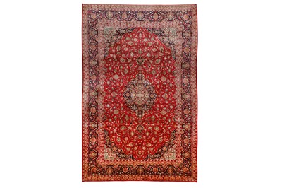 Lot 159 - A FINE SILK KASHAN CARPET, CENTRAL PERSIA...