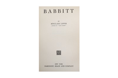 Lot 231 - Lewis (Sinclair) Babbitt, FIRST...