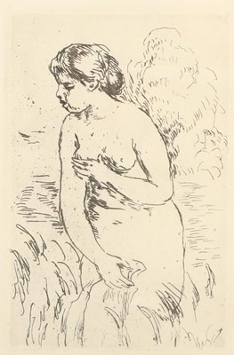 Lot 92 - Renoir (Pierre Auguste) Baigneuse debout à...