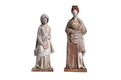 Lot 93 - TWO 'GRAND TOUR' TANAGRA FIGURES Both figures...