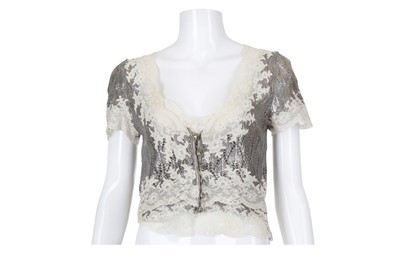 Lot 19 - Christian Dior Lace and Knit Ensemble, silver...