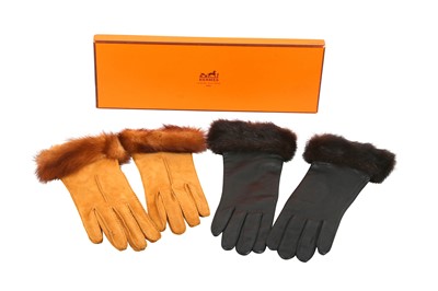 Lot 164 - Two Pairs of Mink Fur Trim Gloves, to include...