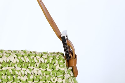 Lot 348 - Fendi Green Raffia Classic Baguette Bag,...