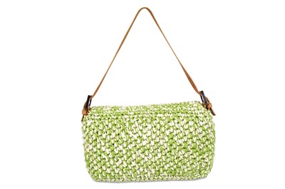 Lot 348 - Fendi Green Raffia Classic Baguette Bag,...