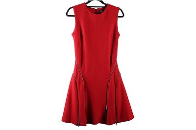 Lot 36 - McQ by Alexander McQueen Red Wool Zip Dress,...