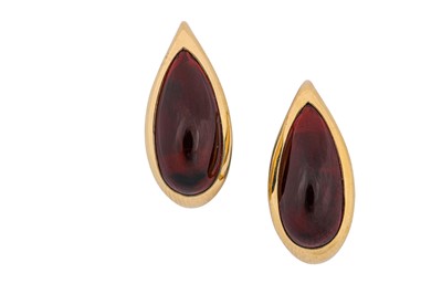 Lot 109 - A pair of garnet earrings, by Pomellato Each...