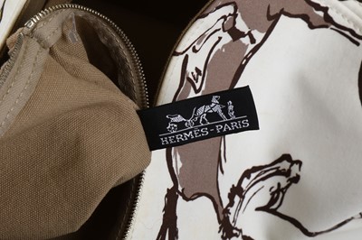 Lot 141 - Hermès Racing Horse Canvas Beach Bag, printed...