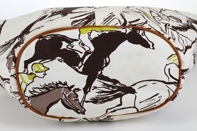 Lot 141 - Hermès Racing Horse Canvas Beach Bag, printed...