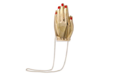 Lot 57 - Charlotte Olympia Hands Box Clutch, gilt metal...
