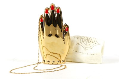 Lot 57 - Charlotte Olympia Hands Box Clutch, gilt metal...