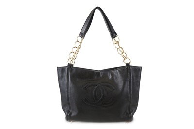 Lot 150 - Chanel Black leather Shopper, c. 2003-04, CC...