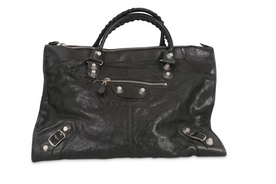 Lot 203 - Balenciaga Black Giant Motorcross City Bag,...