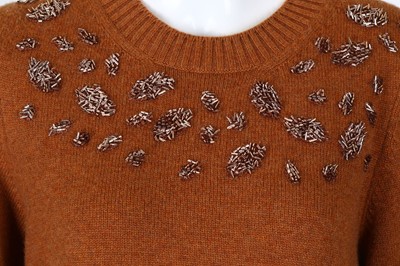 Lot 320 - Chanel Embellished Caramel Cashmere Tunic...