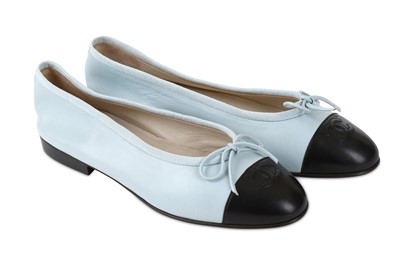 Lot 359 - Chanel Two-Tone Ballet Flats, ice blue and...